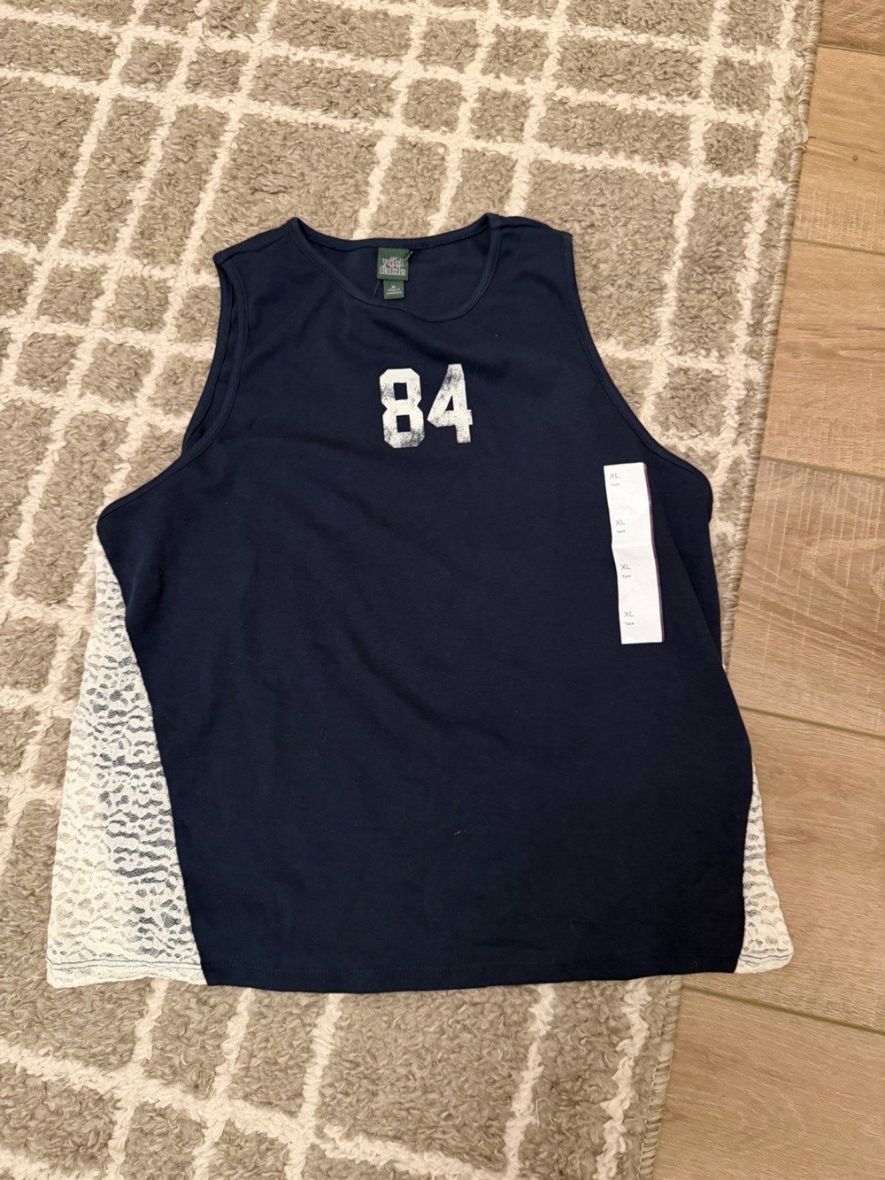 wild fable Navy Tank Top with White '84' Chest Graphic